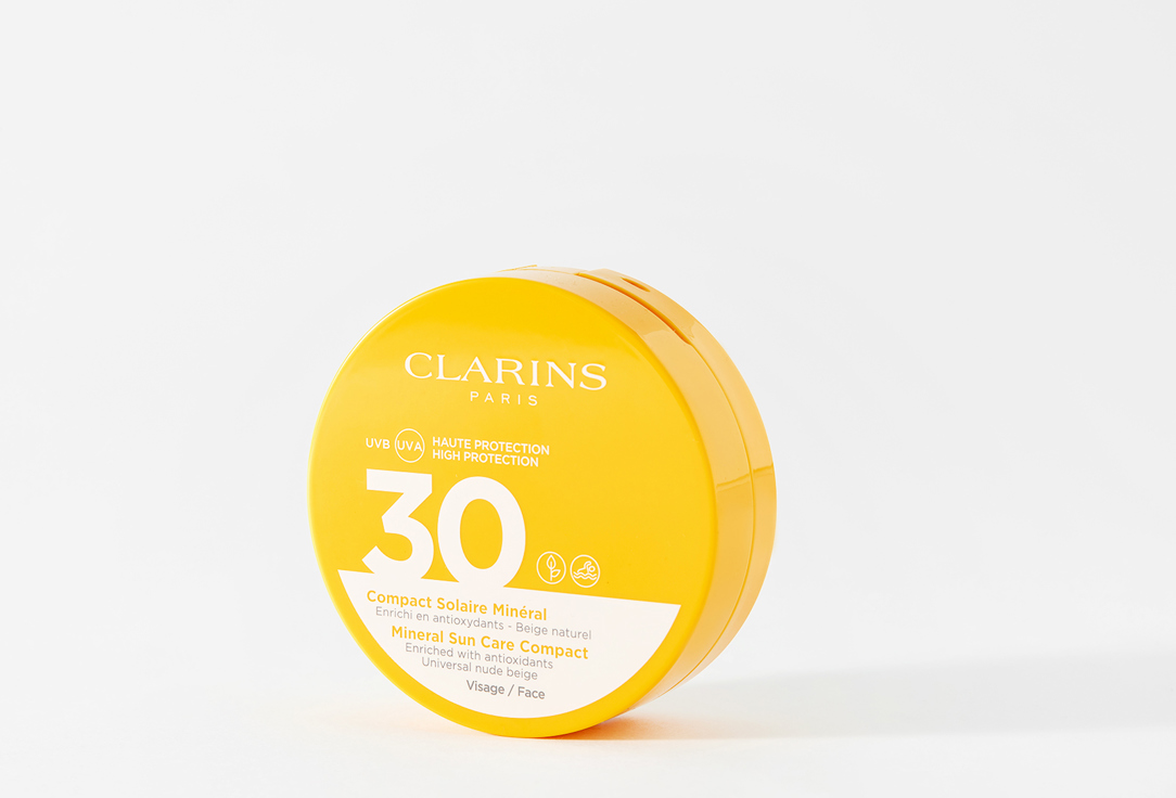 كلارنس سائل واقي من الشمس للوجه بلون خفيف SPF 30 كومباكت سولير مينيرال فيساج