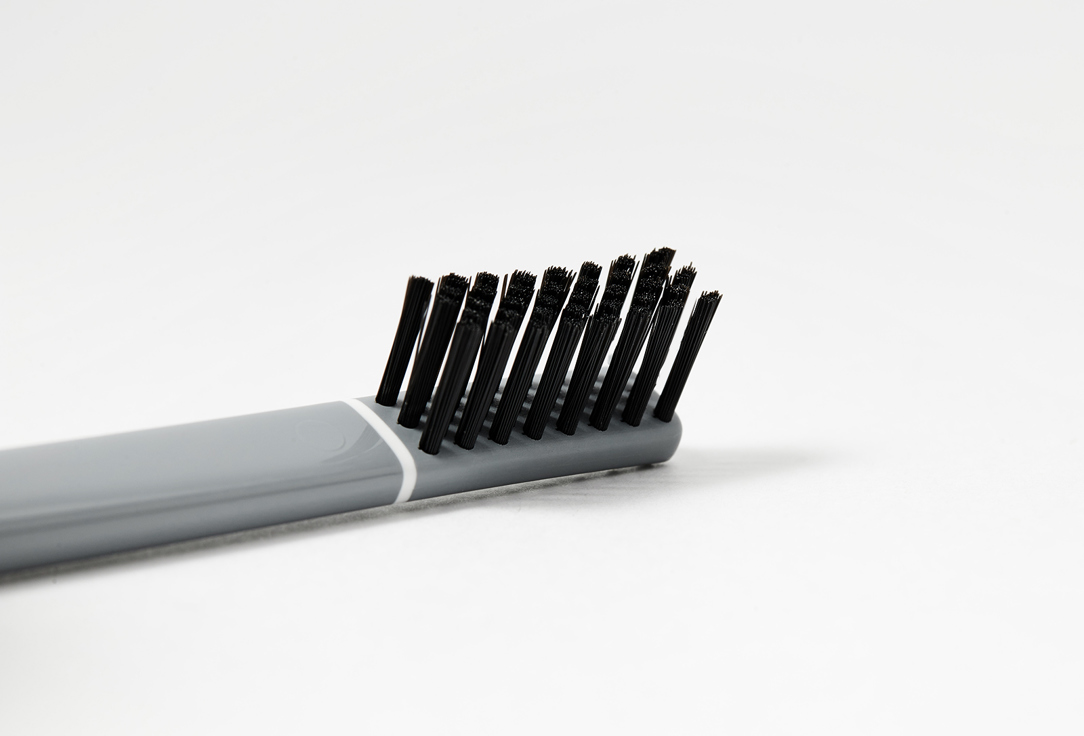 PIUMA Medium toothbrush with stand ASPHALT GREY