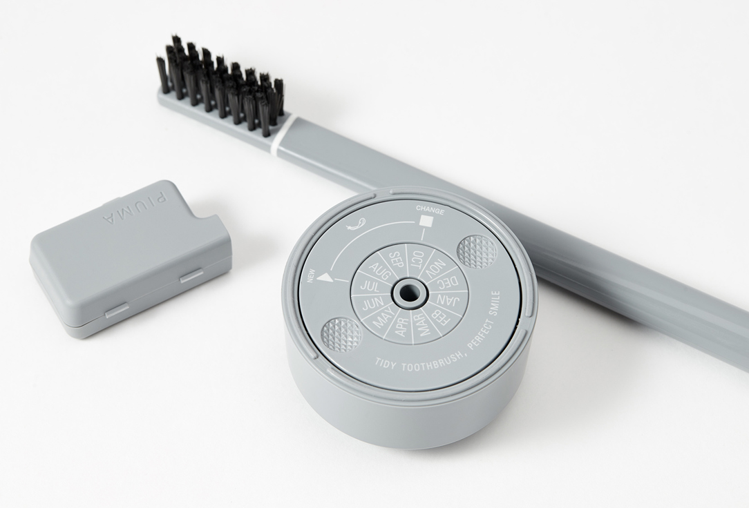 PIUMA Soft toothbrush with stand ASPHALT GREY