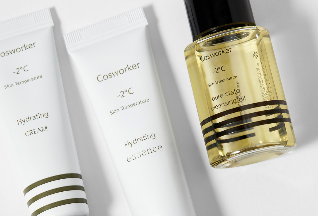 Cosworker Face cleansing oil, Face essence, Face cream set -2° Skin Temperature 3 pcs Cosworker Face cleansing oil, Face essence, Face cream set -2° Skin Temperature