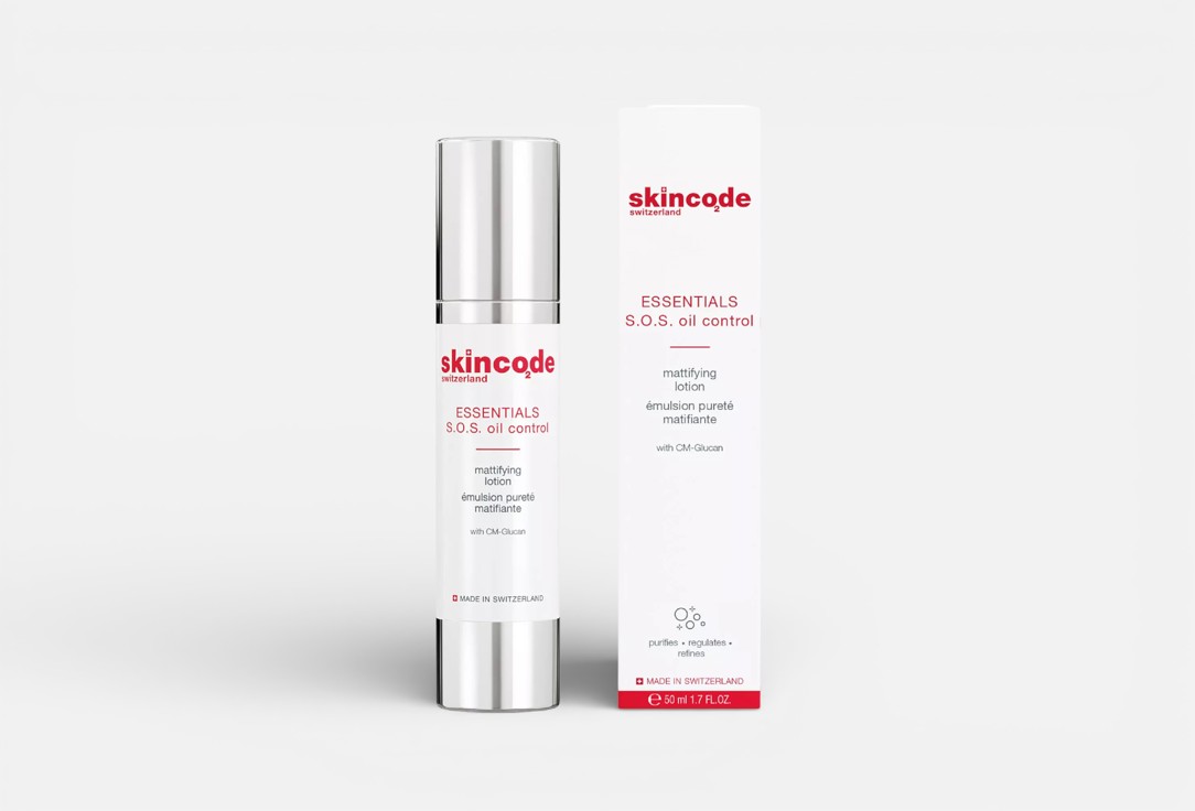SKINCODE mattifying face lotion Essentials S.O.S oil control 50 ml SKINCODE mattifying face lotion Essentials S.O.S oil control