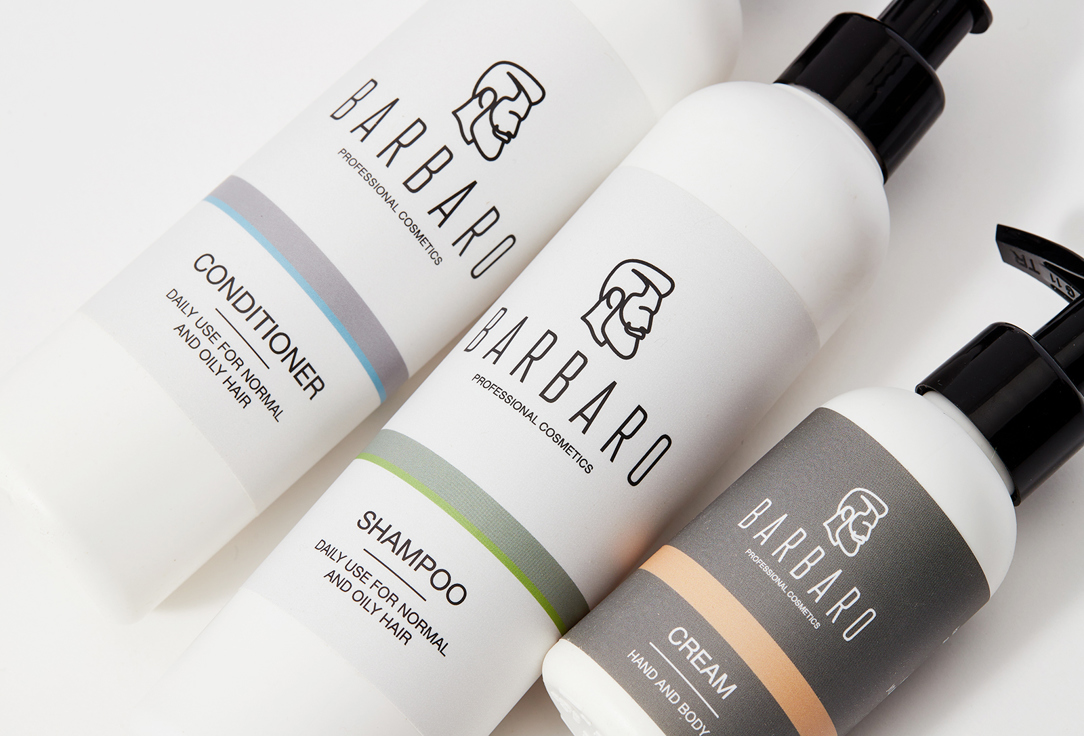 BARBARO Shampoo & Conditioner & Hand and body cream Set chic 3 pcs BARBARO Shampoo & Conditioner & Hand and body cream Set chic
