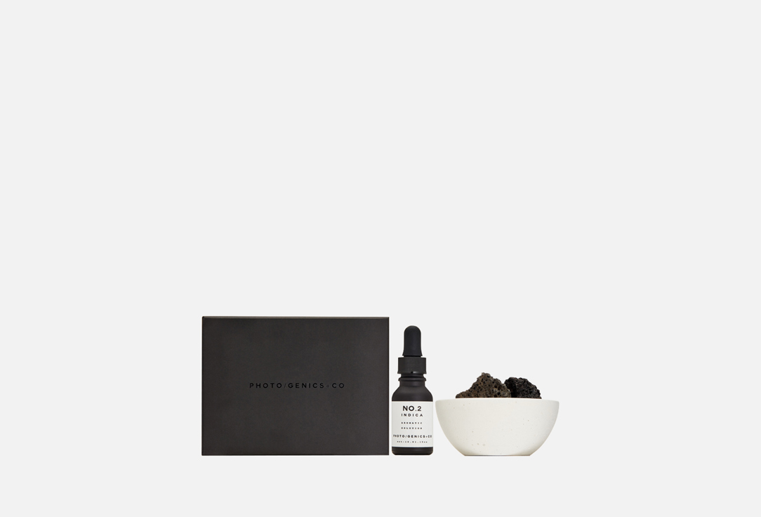 PHOTO-GENICS + CO Aromatic Set: Perfume, Bowl, Rocks No.2 Indica Lava Rock Set 3 pcs PHOTO-GENICS + CO Aromatic Set: Perfume, Bowl, Rocks No.2 Indica Lava Rock Set