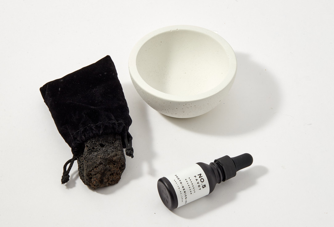 PHOTO-GENICS + CO Aromatic Set: Perfume, Bowl, Rocks No.5 Pavot Lava Rock Set