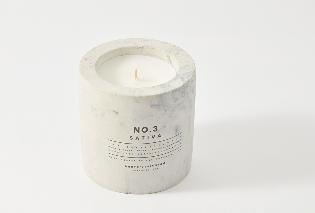 PHOTO-GENICS + CO Concrete Scented Candle No.3 Sativa 255 g PHOTO-GENICS + CO Concrete Scented Candle No.3 Sativa