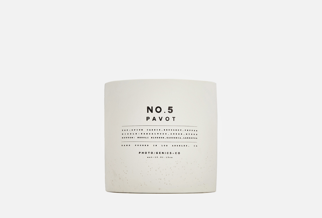 PHOTO-GENICS + CO Concrete Scented Candle No.5 Pavot 255 g PHOTO-GENICS + CO Concrete Scented Candle No.5 Pavot