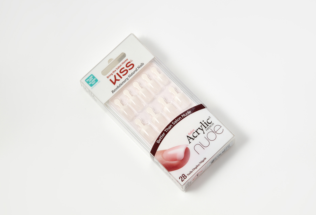 KISS NEW YORK Professional False Nails with Glue salon Acrylic Nude French