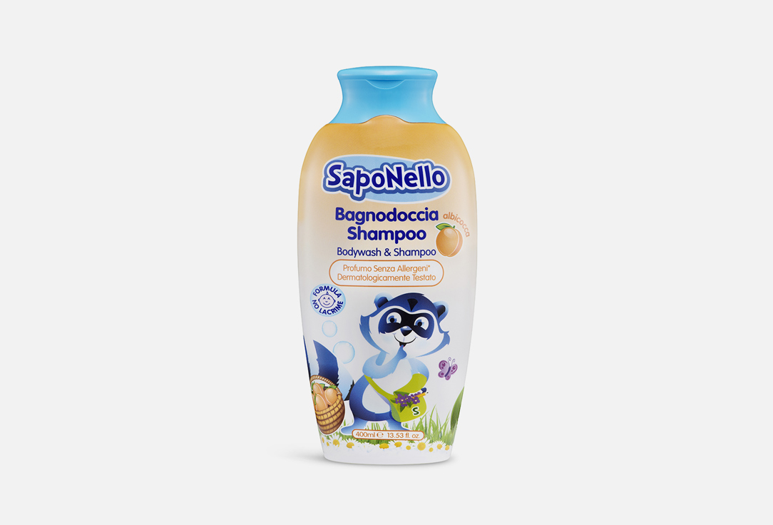 SapoNello Delicate Bodywash & Shampoo for Kids Apricot 400 ml SapoNello Delicate Bodywash & Shampoo for Kids Apricot