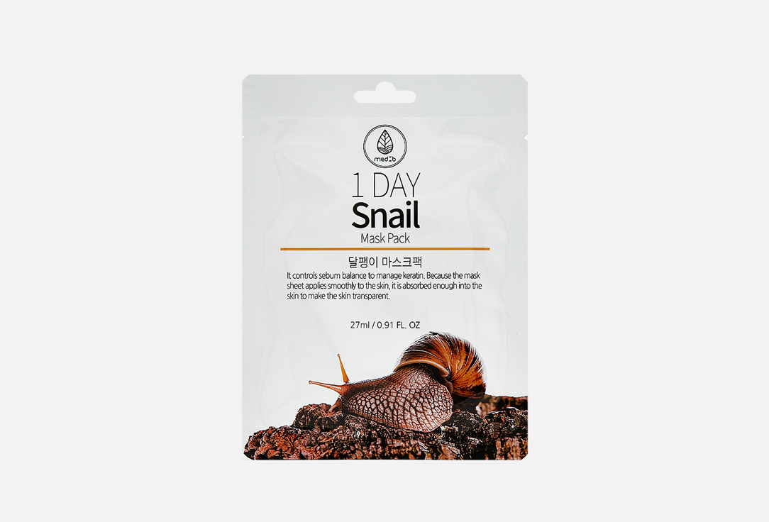 MEDB Face sheet mask 1 Day Snail 27 ml MEDB Face sheet mask 1 Day Snail