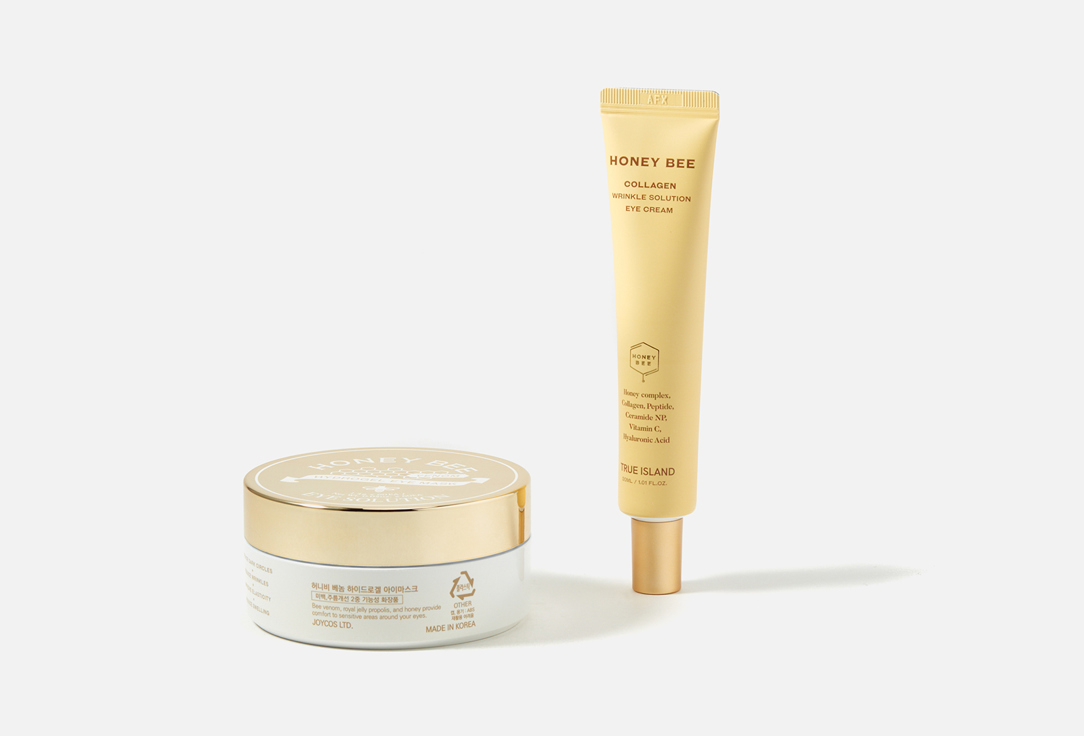 True Island Hydrogel Mask and Eye Cream Set Honey bee eye solution 2 pcs True Island Hydrogel Mask and Eye Cream Set Honey bee eye solution