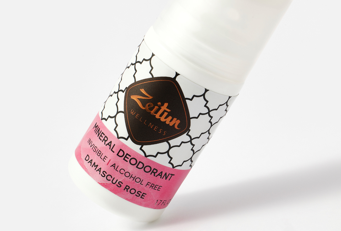 Zeitun Floral Mineral Roll-On Deodorant Damask Rose with Colloidal Silver