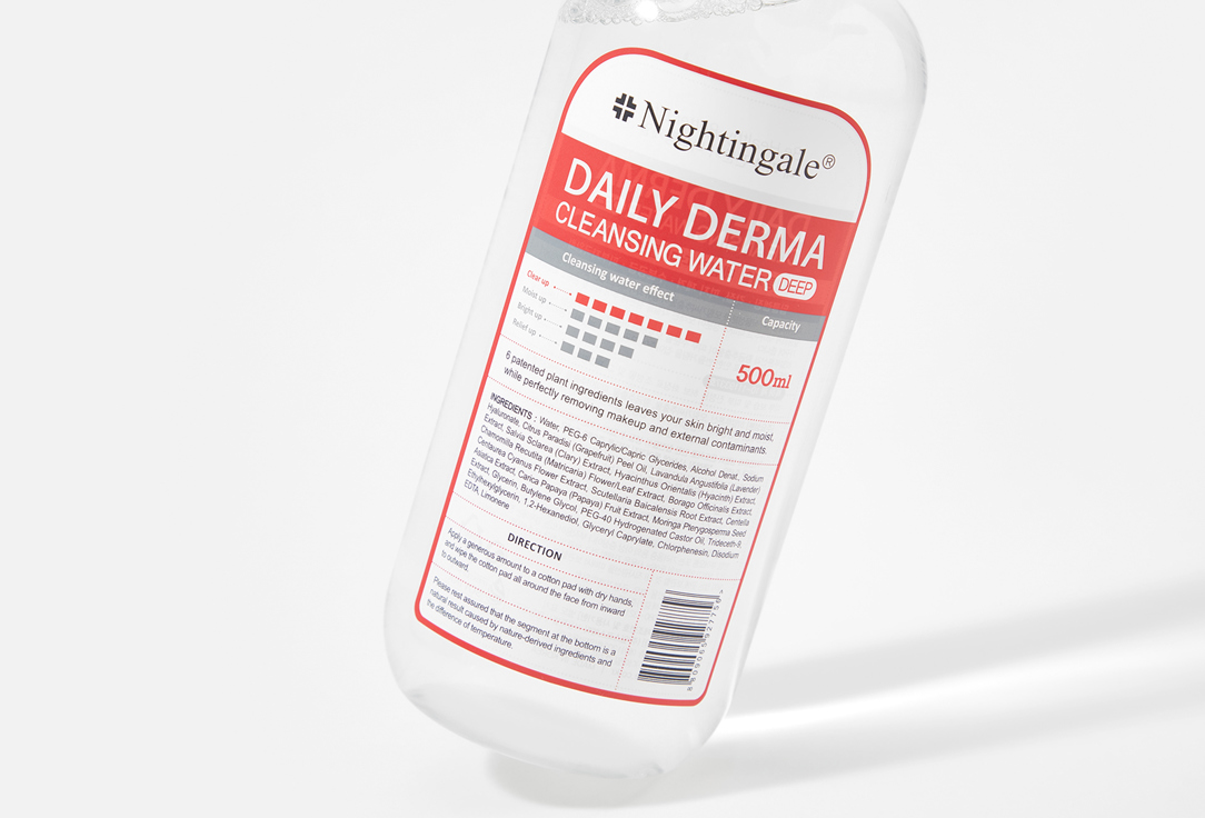 Nightingale Skin cleansing water and cotton pads set Daily derma