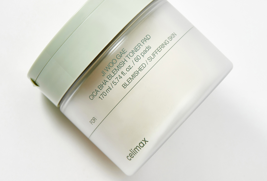 Celimax Успокаивающие тонер-пэды для лица Ji Woo Gae Cica BHA Blemish