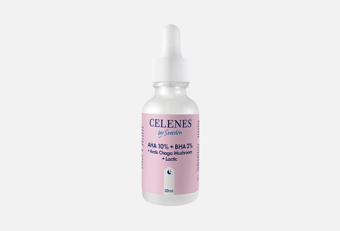 CELENES Face serum Aha 8% + bha 2% + lactic + arctic chaga mushroom 30 ml CELENES Face serum Aha 8% + bha 2% + lactic + arctic chaga mushroom
