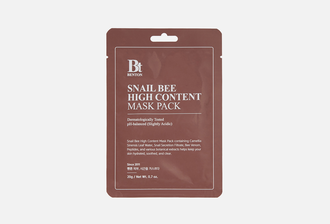 Benton Face sheet mask Snail bee high content 1 pcs Benton Face sheet mask Snail bee high content