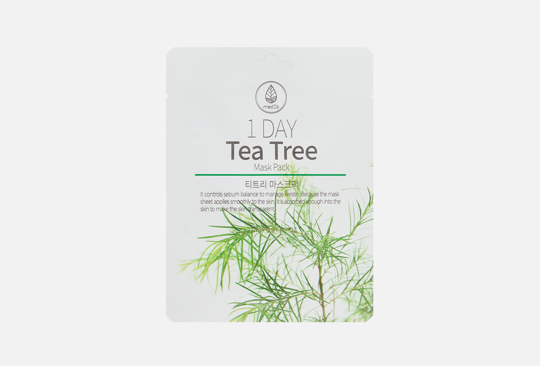 MEDB Face sheet mask 1 Day Tea Tree 1 pcs MEDB Face sheet mask 1 Day Tea Tree