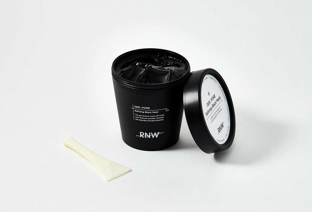 RNW Гелевая маска для очищения пор с древесным углём DER. PORE Refining Black Mask
