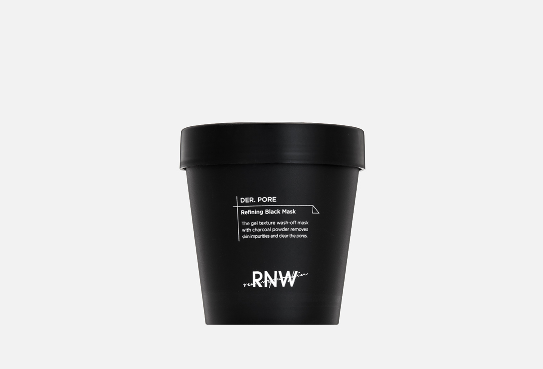 RNW Гелевая маска для очищения пор с древесным углём DER. PORE Refining Black Mask