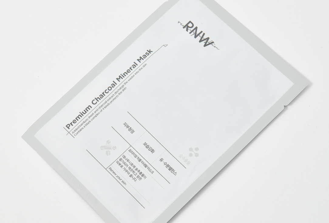 RNW Face sheet mask Premium charcoal mineral 1 pcs RNW Face sheet mask Premium charcoal mineral