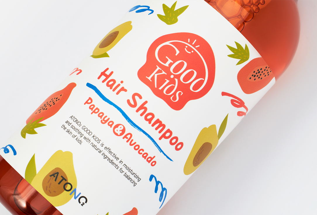 ATONO2 Baby hair shampoo Good kids papaya & avocado 500 g ATONO2 Baby hair shampoo Good kids papaya & avocado