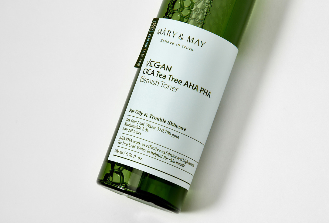 Mary&May Soothing face toner Vegan cica tea tree aha pha blemish 200 ml Mary&May Soothing face toner Vegan cica tea tree aha pha blemish