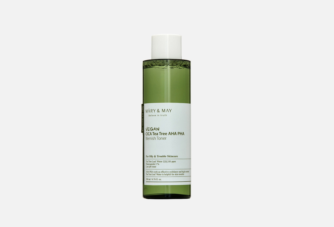 Mary&May Soothing face toner Vegan cica tea tree aha pha blemish 200 ml Mary&May Soothing face toner Vegan cica tea tree aha pha blemish