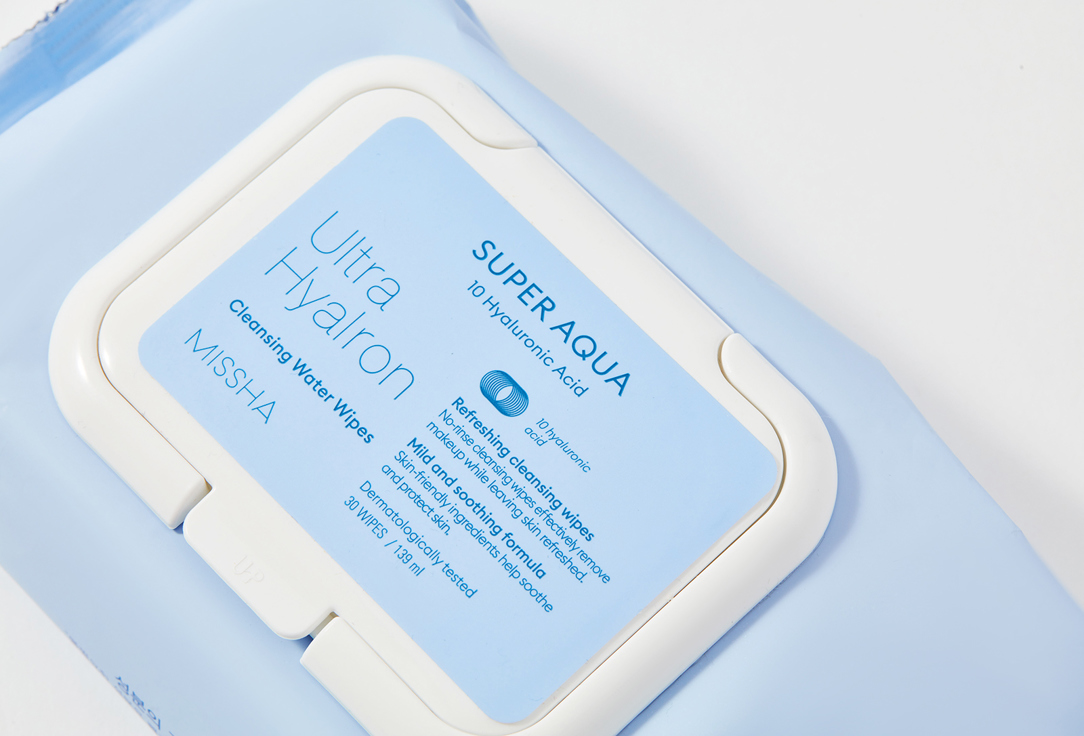 Missha Cleansing and Makeup Removing Water Wipes Super Aqua Ultra Hyalron