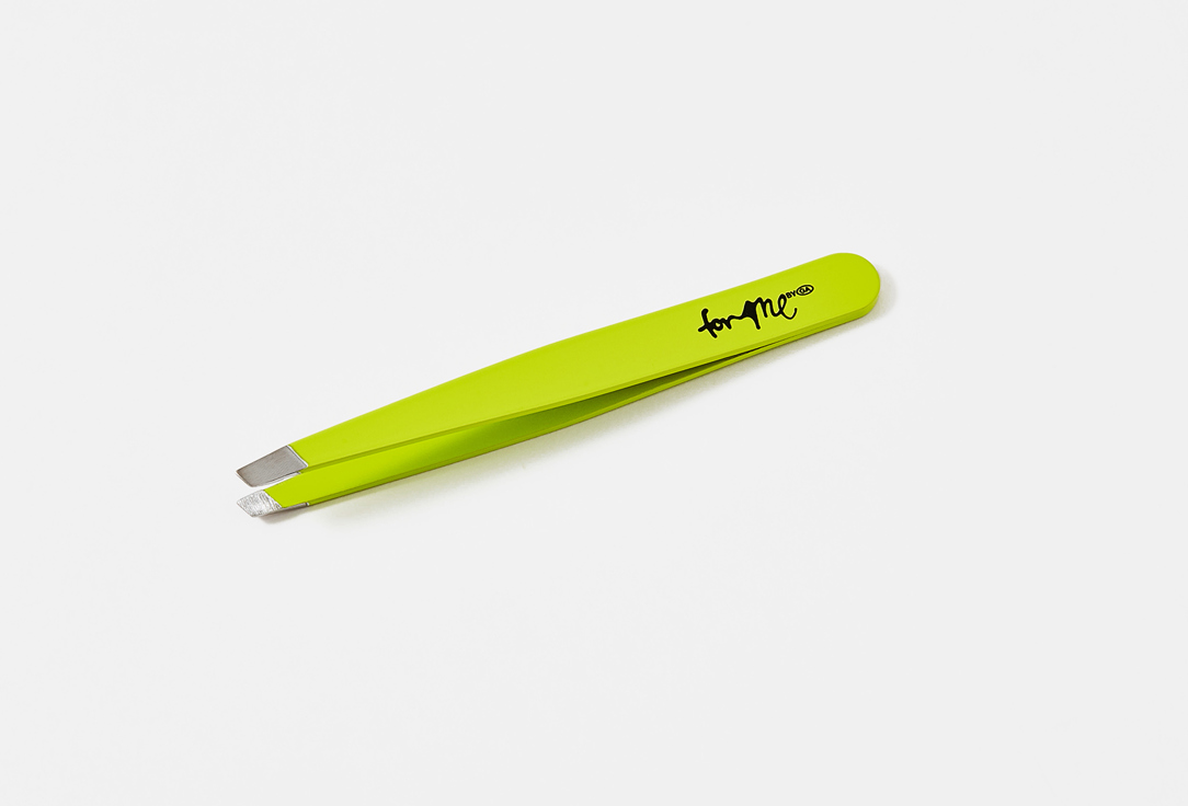 FOR ME by gold apple Пинцет со скошенным краем Eyebrow tweezer Лаймовый 1 шт FOR ME by gold apple Пинцет со скошенным краем Eyebrow tweezer