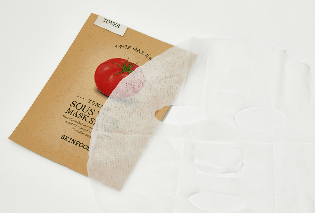 SKINFOOD Brightening hydrating toner-type sheet mask for face Tomato Sous Vide Mask Sheet 1 pcs SKINFOOD Brightening hydrating toner-type sheet mask for face Tomato Sous Vide Mask Sheet