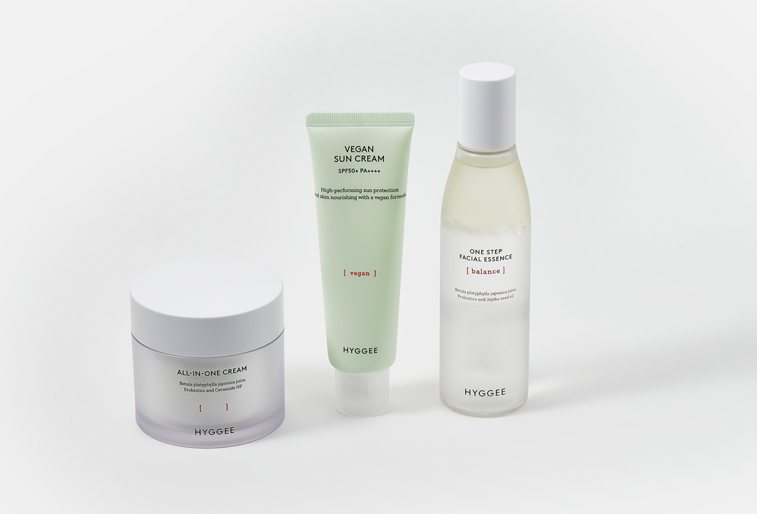 HYGGEE Face essence, Face cream, Sun cream set One step routine 3 pcs HYGGEE Face essence, Face cream, Sun cream set One step routine