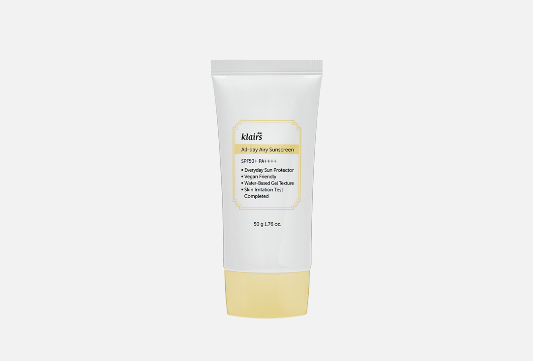 Dear, klairs Sunscreen SPF50+ PA++++ All-day Airy 50 g Dear, klairs Sunscreen SPF50+ PA++++ All-day Airy