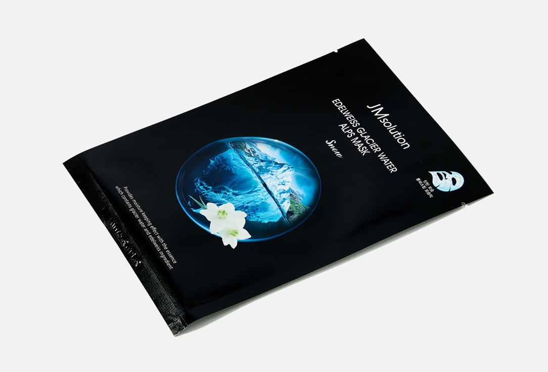 JMsolution Moisturizing face sheet mask Edelweiss glacier water alps 1 pcs JMsolution Moisturizing face sheet mask Edelweiss glacier water alps