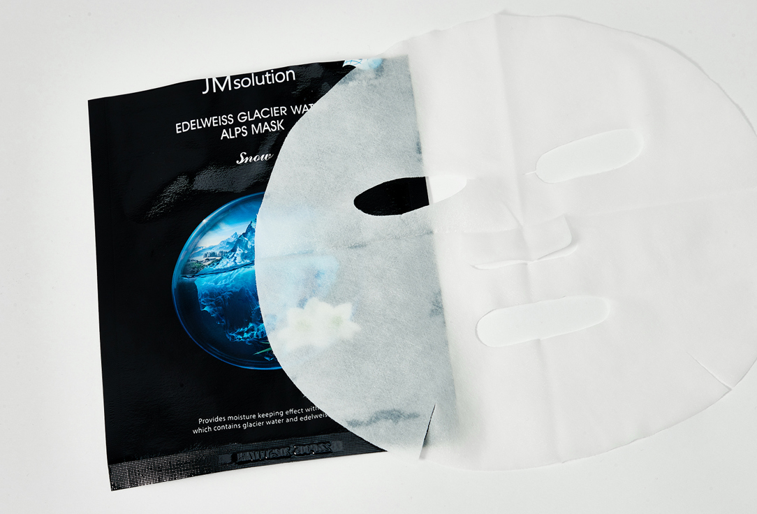 JMsolution Moisturizing face sheet mask Edelweiss glacier water alps 1 pcs JMsolution Moisturizing face sheet mask Edelweiss glacier water alps