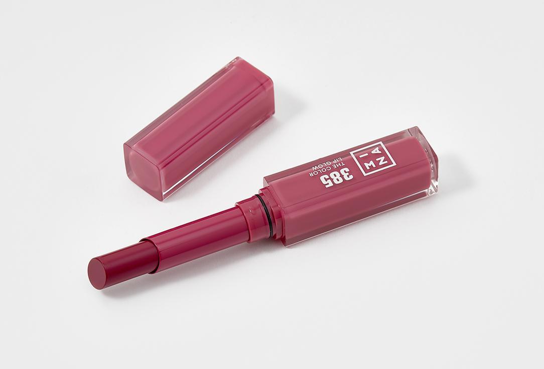 3INA Glowy, Moisturizing lipstick The Color Lip Glow 385, Wild berry pink 1.6 g 3INA Glowy, Moisturizing lipstick The Color Lip Glow