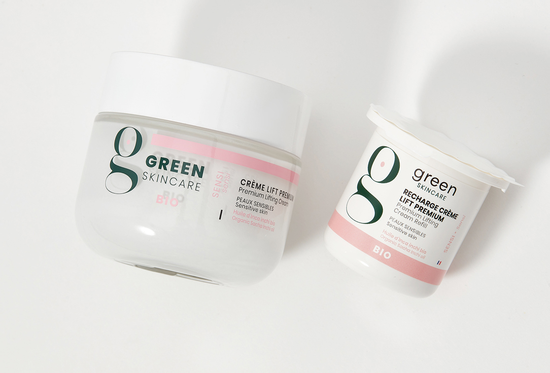 Green Skincare Lifting Face Cream & Refill Sensi