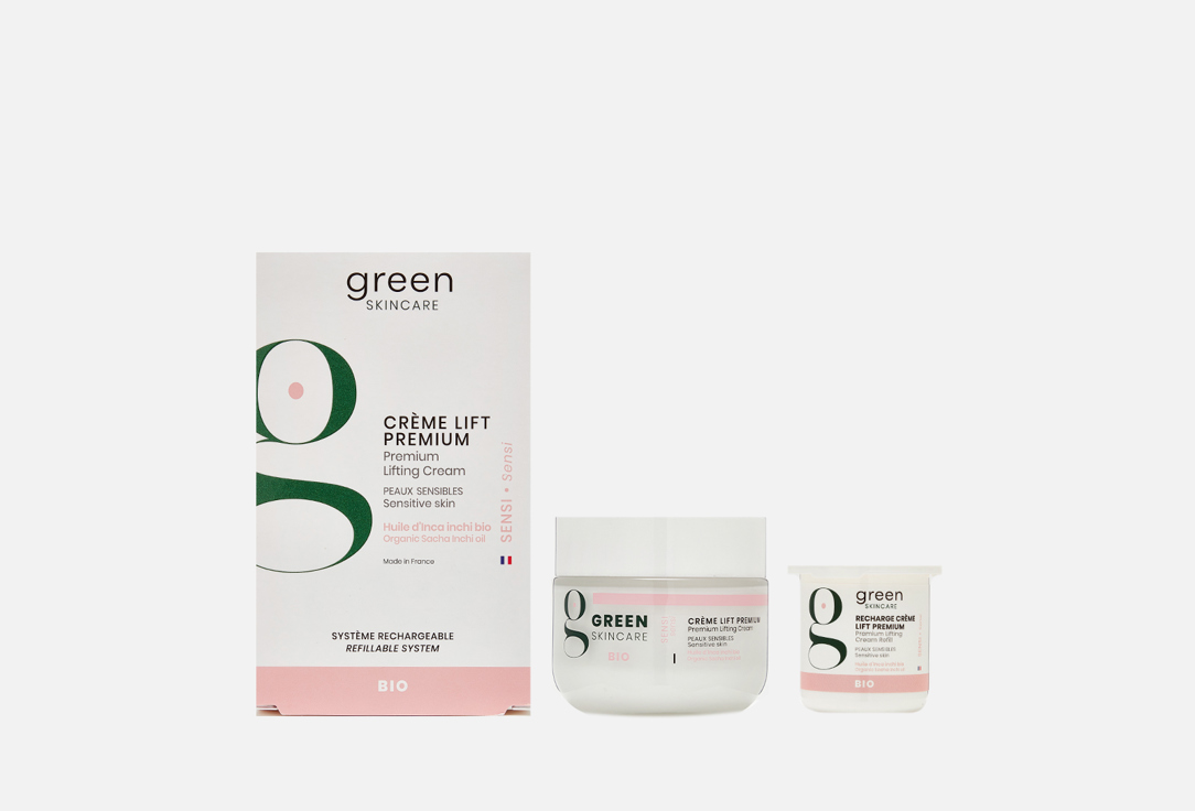 Green Skincare Lifting Face Cream & Refill Sensi