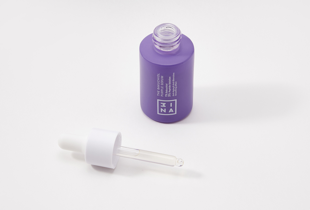 3INA Face Serum for Firmness, Hydration, and Skin Imperfections The Bakuchiol Purple Serum