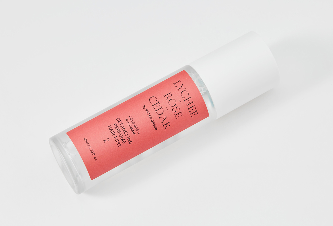 RATED GREEN Разглаживающий спрей для волос Detangling Perfume Hair Mist Lychee-Rose-Cedar 80 мл RATED GREEN Разглаживающий спрей для волос Detangling Perfume Hair Mist Lychee-Rose-Cedar