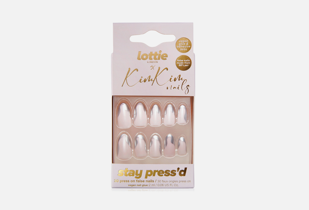Lottie London False nail x KimKim Stay Press'd Groovy chrome 30 pcs Lottie London False nail x KimKim Stay Press'd