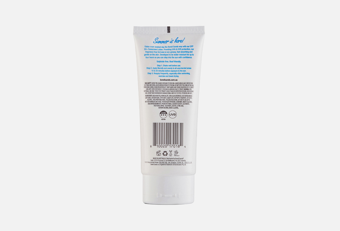 Bondi Sands Body Sunscreen Lotion SPF50+ Fragrance Free 150 ml Bondi Sands Body Sunscreen Lotion SPF50+ Fragrance Free