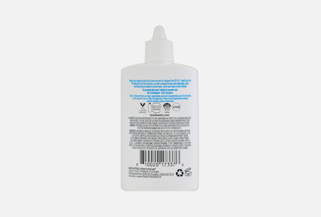 Bondi Sands Tinted Face Fluid SPF 50+ Fragrance Free 50 ml Bondi Sands Tinted Face Fluid SPF 50+ Fragrance Free