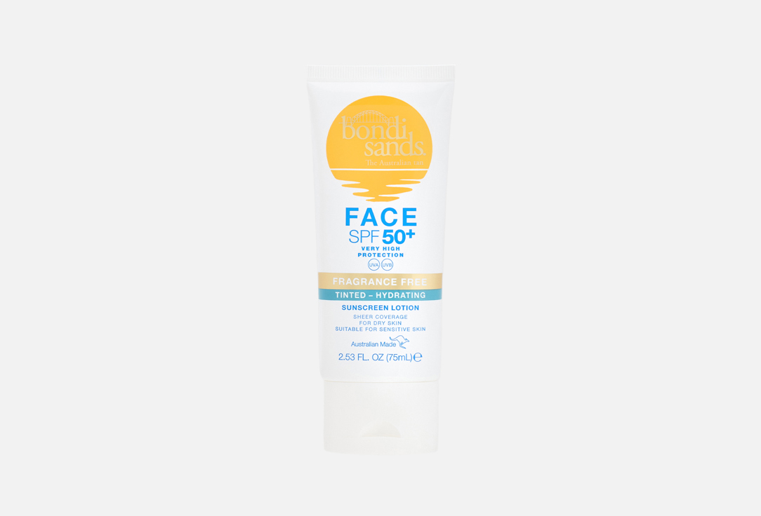Bondi Sands Face Tinted Lotion SPF50+ Fragrance Free Hydrated 75 ml Bondi Sands Face Tinted Lotion SPF50+ Fragrance Free Hydrated