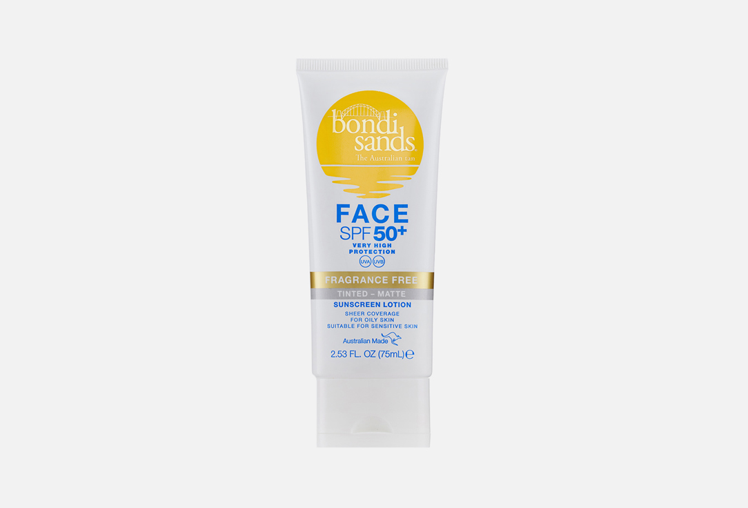 Bondi Sands Face Tinted Lotion SPF50+ Fragrance Free Matte