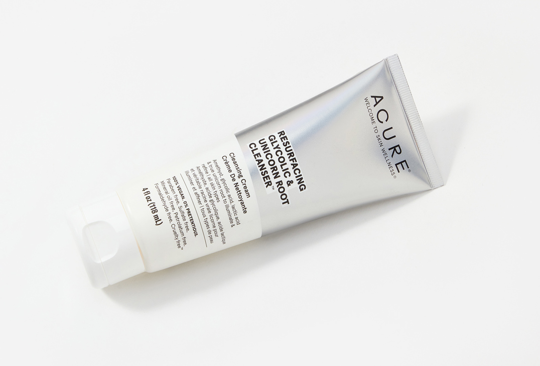 Acure Exfoliating Facial Cleanser Resurfacing Glycolic & Unicorn Root 120 ml Acure Exfoliating Facial Cleanser Resurfacing Glycolic & Unicorn Root