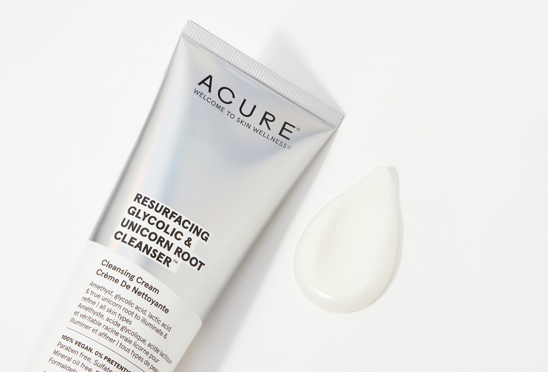 Acure Exfoliating Facial Cleanser Resurfacing Glycolic & Unicorn Root 120 ml Acure Exfoliating Facial Cleanser Resurfacing Glycolic & Unicorn Root