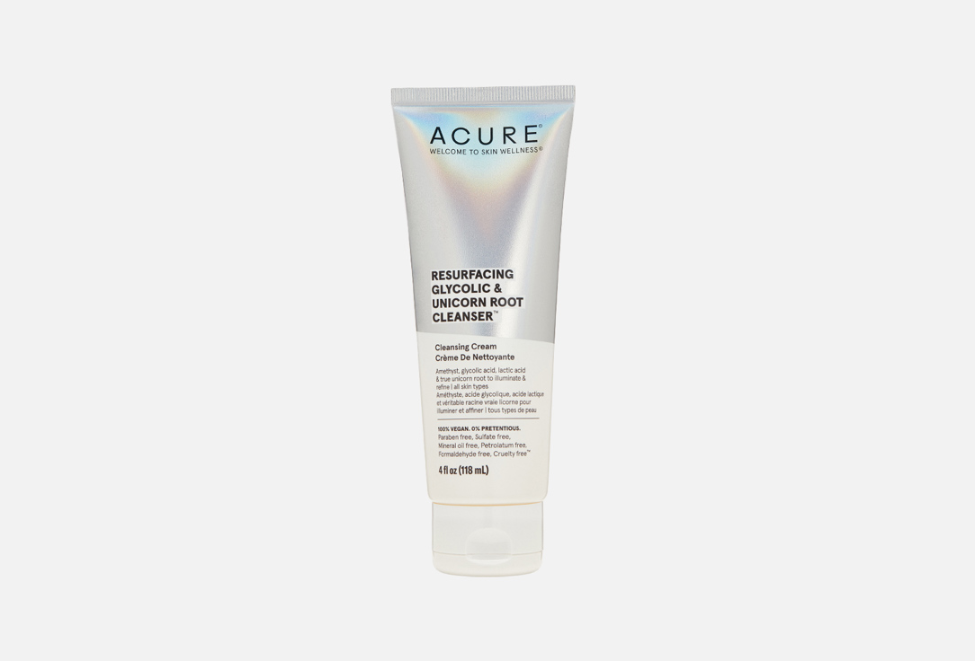 Acure Exfoliating Facial Cleanser Resurfacing Glycolic & Unicorn Root 120 ml Acure Exfoliating Facial Cleanser Resurfacing Glycolic & Unicorn Root