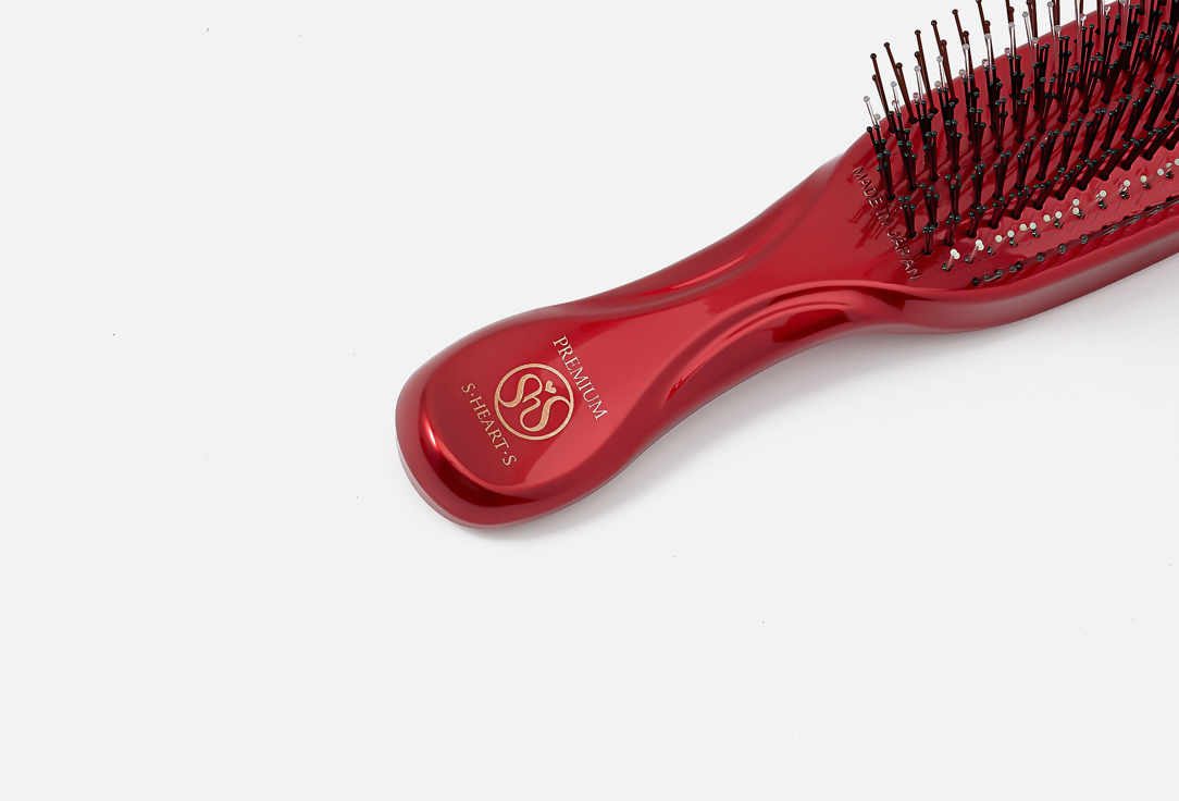 S-Heart-S Scalp Brush & Zipper Case Set world premium long Red 1 pcs S-Heart-S Scalp Brush & Zipper Case Set world premium long