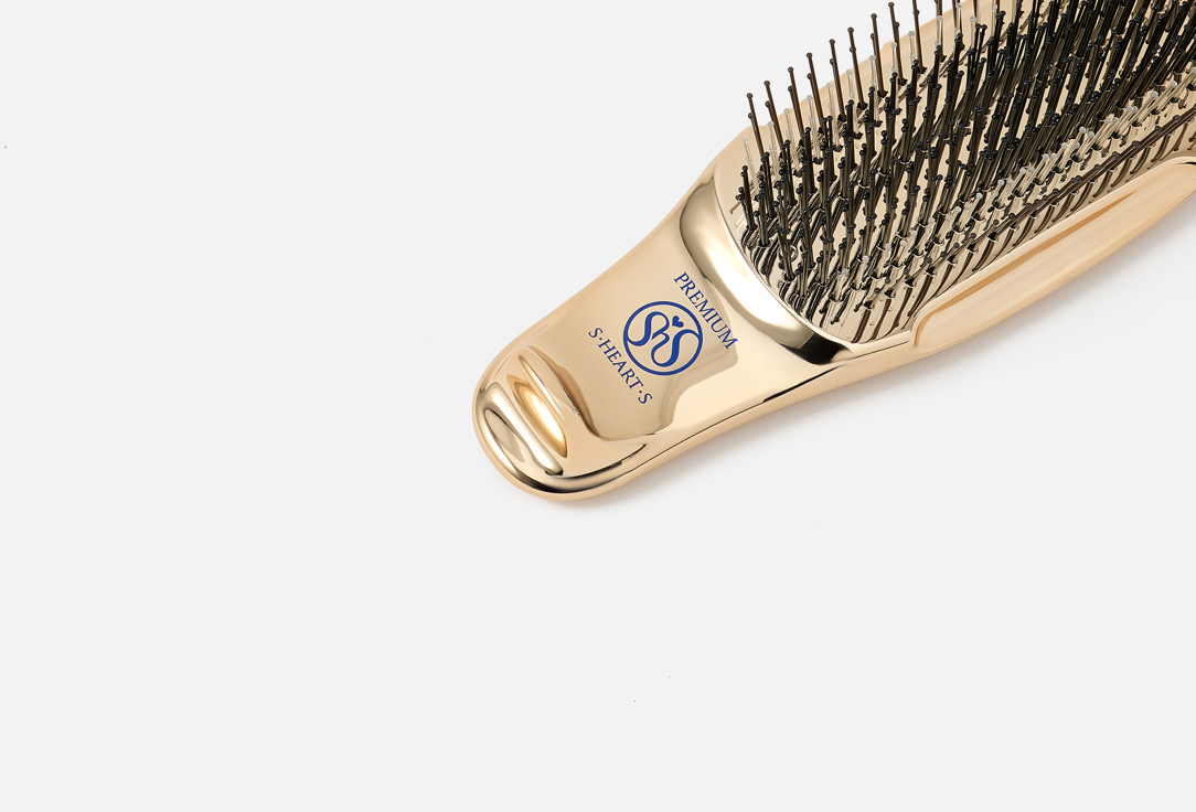 S-Heart-S Scalp Brush & Zipper Case Set world premium short Champagne-gold 1 pcs S-Heart-S Scalp Brush & Zipper Case Set world premium short