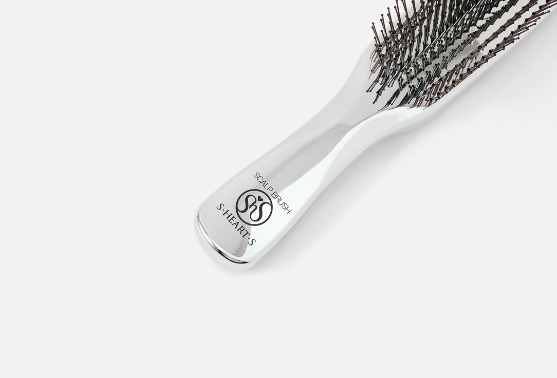 S-Heart-S Scalp brush Plus for professional long Silver 1 pcs S-Heart-S Scalp brush Plus for professional long