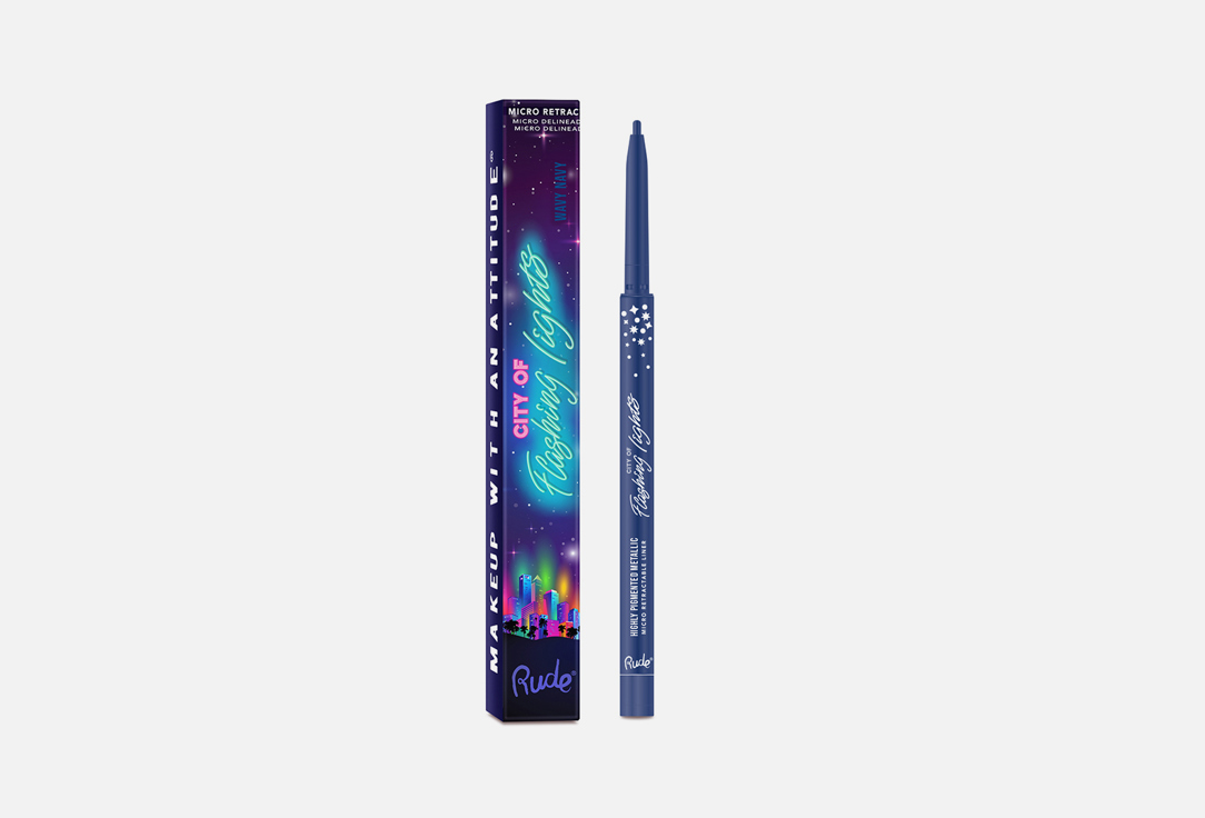 Rude Cosmetics Micro Retractable Eye Liner City Of Flashing Lights Wavy navy 0.1 g Rude Cosmetics Micro Retractable Eye Liner City Of Flashing Lights
